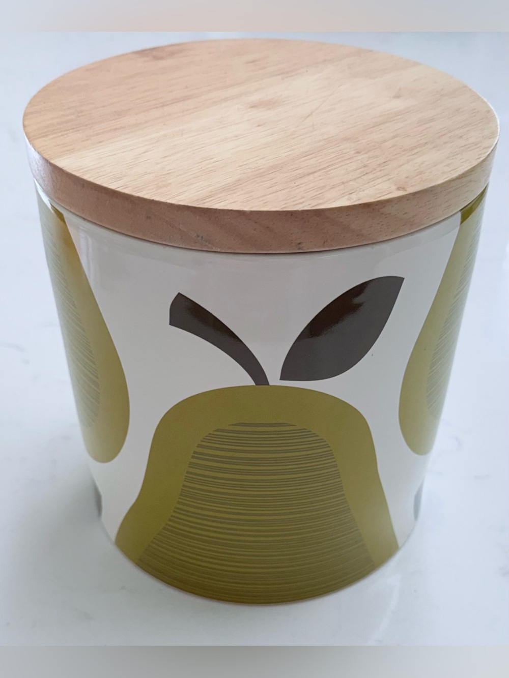 Orla Kiely for Target Pears Modern Canister Large Green Stoneware 108.3 oz 2009